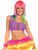 Womens Club Candy Rave Diva Costume Purple Sexy Stretch Cut Bra Top