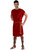 Adult Red Roman Trojan Gladiator Costume Tunic with Gold Cord Belt