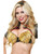 Womens Gold Spiked Studded Dominatrix Biker Bra Costume Accessory