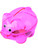 Miniature Translucent Pink Plastic Piggy Savings Money Coin Bank