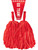 Deluxe Cheerleader Accessory Set With 2 Red Pom Poms and Megaphone