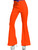 Womens 70s High Waisted Flared Orange Disco Pants