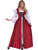 Womens Elegant Medieval Maiden Red Lace Up Gown Costume