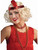 Adult Blonde 20s Flirty Flapper Girl Costume Wig With Red Feather Headband