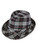 Deluxe Navy Blue and White Plaid Pattern Fedora Hat