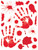 New 22 Count Halloween Bloody Handprints Wall Clings Party Decoration 12-17"