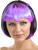 Women's 2-Tone Black and Purple Costume Bob Wig With Bangs