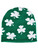 Saint Patrick's Day Irish Green And White Shamrock Knit Winter Beanie Hat