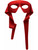 Mens Red Masked Man With Ties Venetian Mardi Gras Mask Costume Accessory