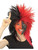 Adult Red and Black School and Team Spirit Sports Fanatix Wig