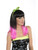 Womens 80s Style Club Candy Punk Rocker Costume Neon Green Headband with Bow