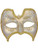 Deluxe Halloween Unisex White Gold Venetian Carnival Glasses Mask