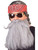 Grey Mountain Man Bad Harley Biker Gang Moustache & Beard Costume Accessory