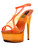 Sexy Womens 6" Orange Platform Strappy Sandal Neon Vinyl Panel Inserts Shoes