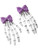 Pirate or Gothic Accessory Purple Bow Skeleton Hand Hair Clip Barrettes