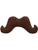 Large Jumbo Plush Brown Handlebar Moustache