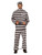 Adult's Inmate Prisoner Man Black and White Striped Costume