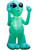 Giant 5' Inflatable Martian Green Alien Halloween Lawn Decoration