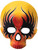 Adults Day Of The Dead Orange Flaming Skull Masquerade Mask Costume Accessory