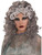 Womens Grey Gray and White Zombie Ghost Lady Curly Costume Wig