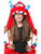 Child Girls Deluxe Red Raspberry Furry Plush Horned Monster Hood