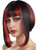 Womens Sexy Vampire Vixen Costume Black Wig With Red Stripes