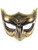 Adult Gold Black Scowling Demon Devil Costume Half Mask