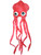 Novelty Pink Squid With Long Tentacles Party Hat Cap Costume Accessory