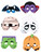 Set 6 Halloween Costume Masks Mummy Pumpkin Bat Ghost