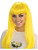 Adult Womens 80s Bright Yellow Classic Smurfette Costume Long Wig