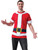 Adult Mens Christmas Holiday Santa Printed T-shirt Suit Shirt Costume