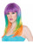 Womens Club Candy Long Straight Rainbow Prism Costume Wig
