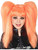 Adult Womens 80s Orange Comic Cutie Big Hair Costume Ponytail Wig