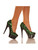 The AMBER-661 Sexy Womens 6" Pump With Green Circle Print Fabric Shoes