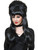 Adult Womens Costume Long Black Straight Witch Vampire Beehive Wig