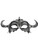 Silver Gladiator or Viking Style Masquerade Eye Mask with Horns