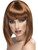 Adult Womens Sexy Glam Short Blunt Fringe Brown Wig Costume Accessory