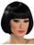 Adult Black 20s Flapper Gangster Girl Costume Bob Wig