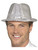 Fashionable Dance Silver Fedora Trilby Hat With Sequins Costume Accessory