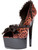 Highest Heel Women's 6" Open Toe D-Orsay Satin Upper Leopard Satin Shoes