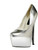 The MARQUIS-11 Sexy Womens 6" Silver Heel Pump With 2" Covered Platform Shoes