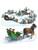 Holiday Village And Sleigh Ride Winter Prop Decorations 4' 7" and 4' 10"