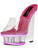 Sexy Womens 6" Fuchsia Pink and Clear Wedge Bottom Clear Upper Shoes