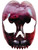 Adult Black And Pink Scary Ruby Skull Fang Mask Costume Accessory