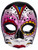 Deluxe Adult Day of the Dead Skeleton Female Skull Carnival Half Mask