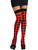 Women's Sexy Black and Red Harlequin Checkered Thigh Highs Costume Stockings