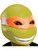 Kids Child Teenage Mutant Ninja Turtles Michelangelo 3/4 Vinyl Mask