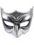 Adult Silver Black Scowling Demon Devil Costume Half Mask