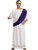 Men's Large White Roman Noble Costume Toga Sash Wreath Headband