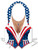 Adults Womens Plastic Patriotic Vest Chest Piece Independence Day Accessory